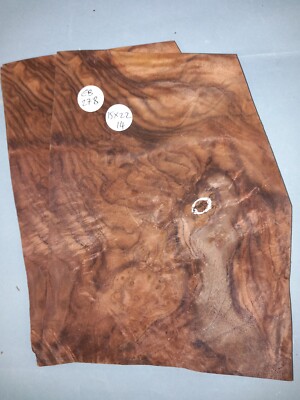 2 BLATT AMERIKANISCHER MASER NUSSBAUM FURNIER INTARSIEN 15 X 22 CM HOLZ EB278