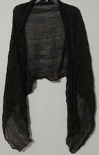 Women's Sheer Scarf Black Shawl Head Wrap Covering 74" x 30" 100% Viscose New