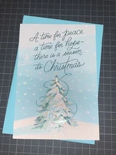Hallmark Christmas Card: Peace Hope Earth Needs It Most Spirit Goodwill Inspire