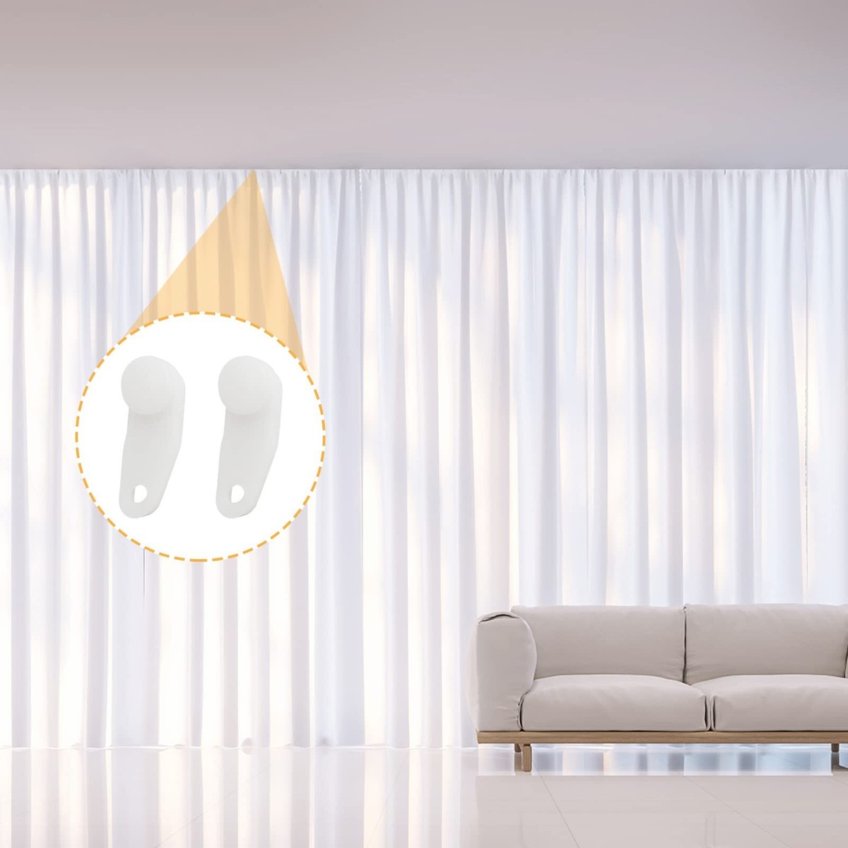 drapes with fish hooks on sliders White Traverse Rod Slides Curtain Track Glider for Curtains(100 Pack) : Home & Kitchen My Favorite Place to Hang