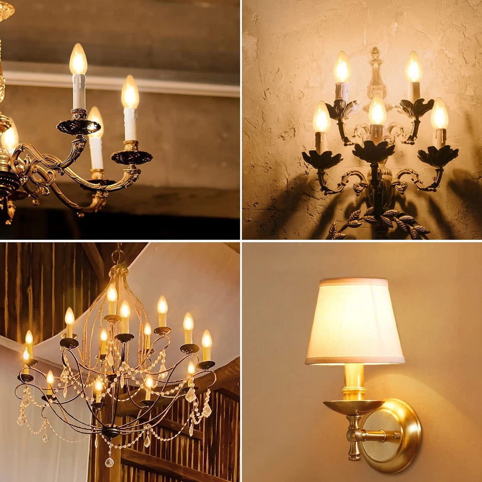 BRIMAX F15 E26 LED Post Bulbs 6W 60W Dimmable Candle Ceiling Fan Lantern Bulbs - Image 4 of 4