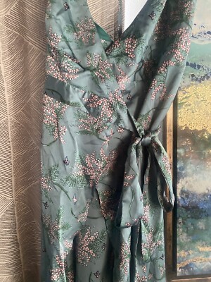 Fashion Nova Dress Womens Green/pink Wrap Long Maxi V-Neck Floral Sz Small  | eBay