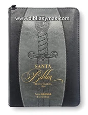 Biblia Chica RV60 Letra 11pts. Espada Negro Cierre Indices - Personalizada