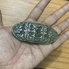 17th C Antique old bell metal jewellery stamp die seal hindu god goddess.