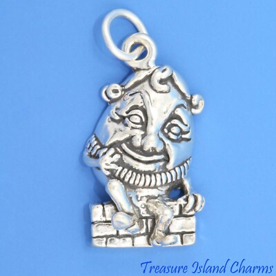 Humpty Dumpty Sat on a Wall 925 Sterling Silver Charm Pendant MADE IN USA