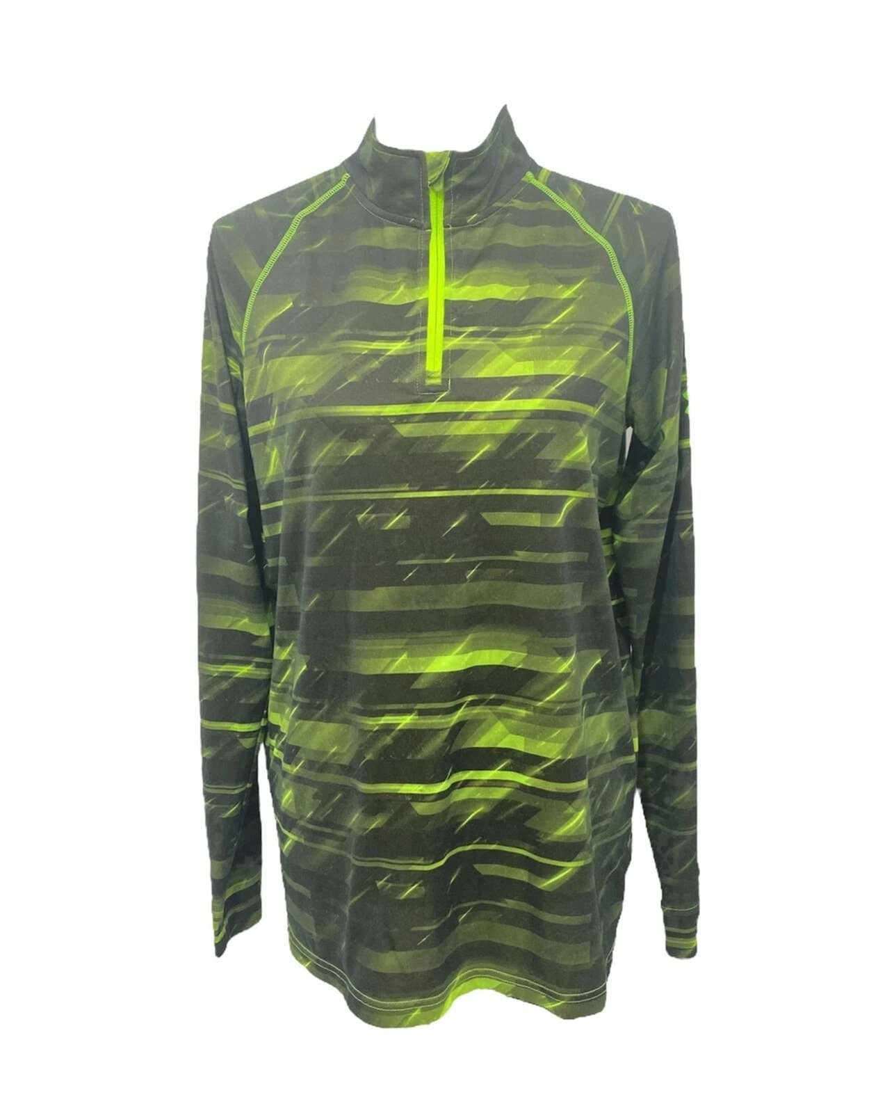 Under Armour Athletic Shirt Men’s Small Green and Black Heat Gear Long Sleeve