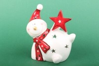 Schneemann Mit Stern Windlicht Dekoration Weihnachten Advent Tischdeko Holzwurm