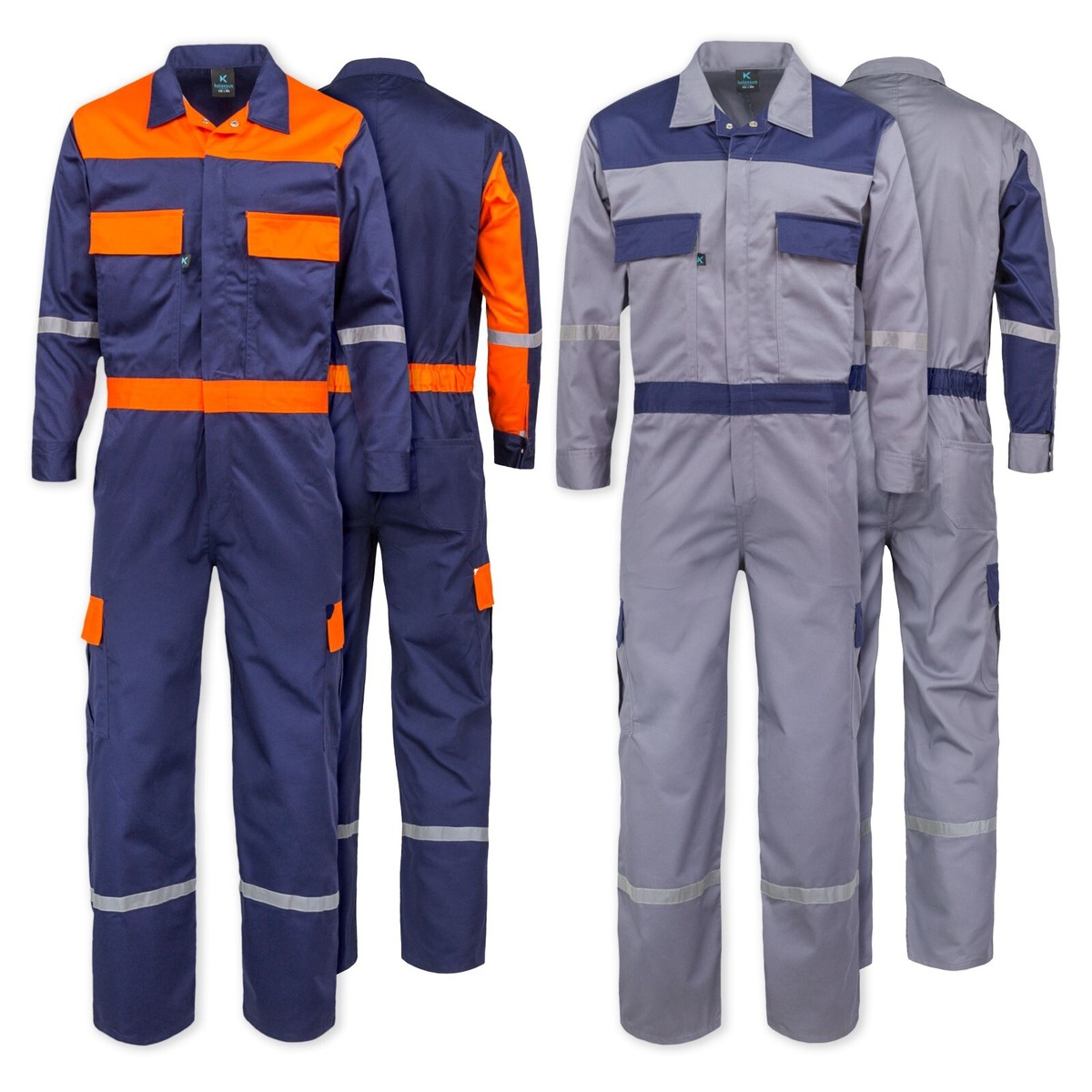 Men's Long Sleeve Cotton Blend Coverall Jumpsuit Enhanced