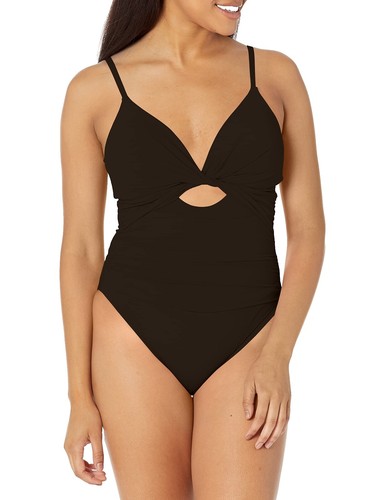 Maillot De Bain Une Pièce LA BLANCA - Taille 10, Couleur Marron - Occasion Très Bon état