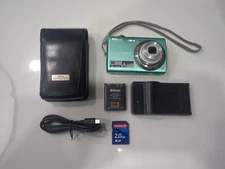 Nikon COOLPIX S220 10.0MP Digital Camera - Aqua green FOR PARTS ONLY NICE! #2