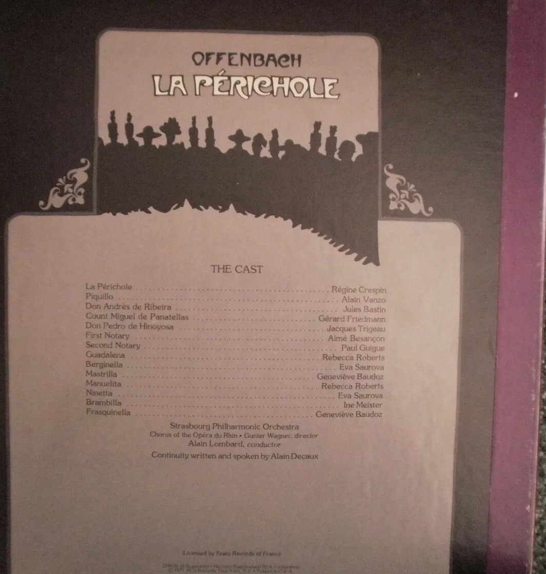 Offenbach: La Perichole-Crespin, Vanzo, Bastin, Lombard-RCA