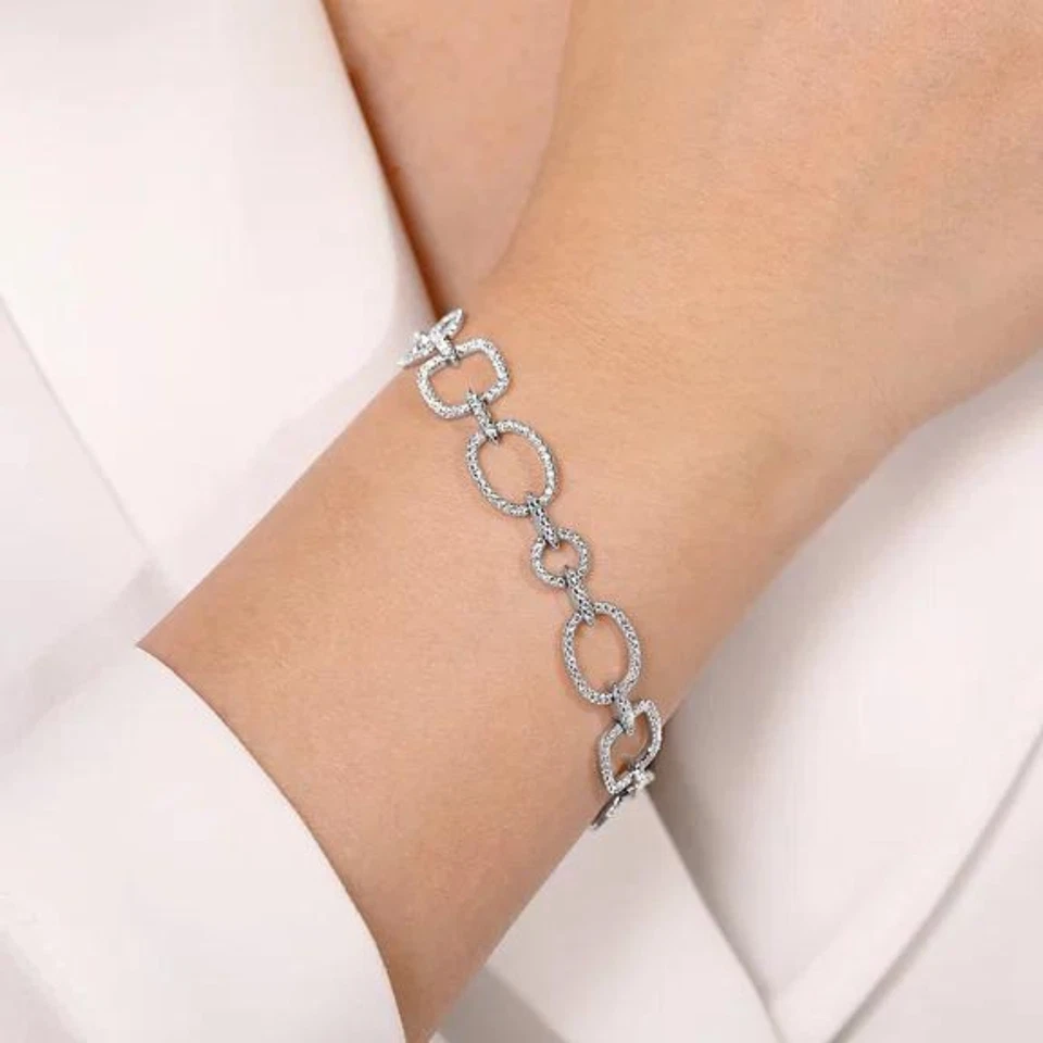 Womens Diamond Bracelet GLI Certified Lab Grown Round 1.75 Ct 18K White Gold - Image 2 of 4