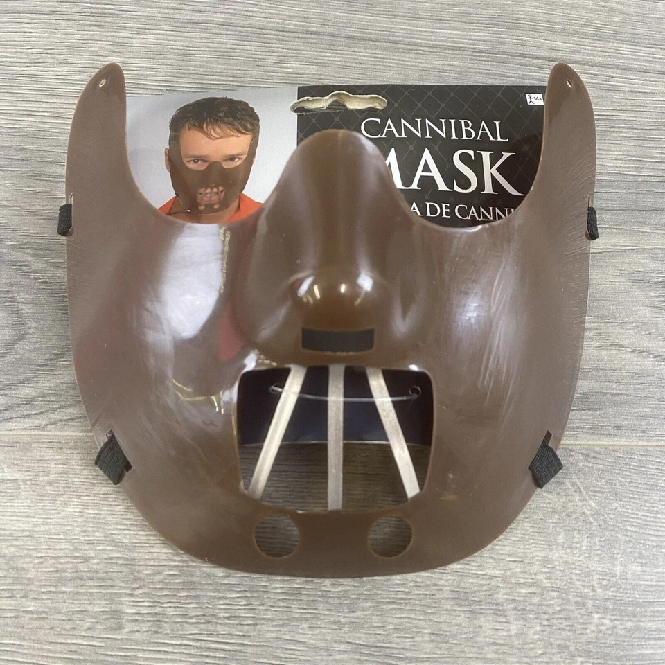 Cannibal Mask Mouth Restraint Half Mask Horror Halloween Costume Accessory Brown - Image 2 of 4