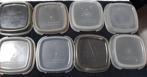 Corningware Petite Pan Plastic Refrigerator Lids All Slightly Damaged P41 & P43