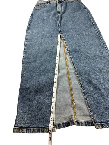 ASOS Design Long Maxi Skirt Womens 8 Light Blue Denim Tall 5-Pocket Design - Picture 6 of 9