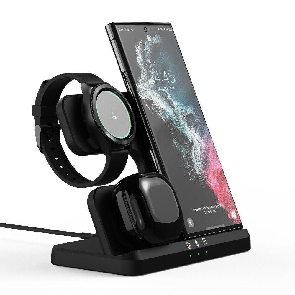 3 in 1 Wireless Charger Dock Phone Watch Charging  For Samsung Galaxy S22 Ultra
