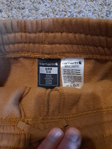 Carhartt Boys Logo Fleece Brown Sweatpants Size 8/10 NWT Small - Picture 2 of 4
