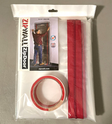 ZipWall ZipDoor Standard Dust Barrier Door Kit 4x7.5 ft with 1x24 ft Tape