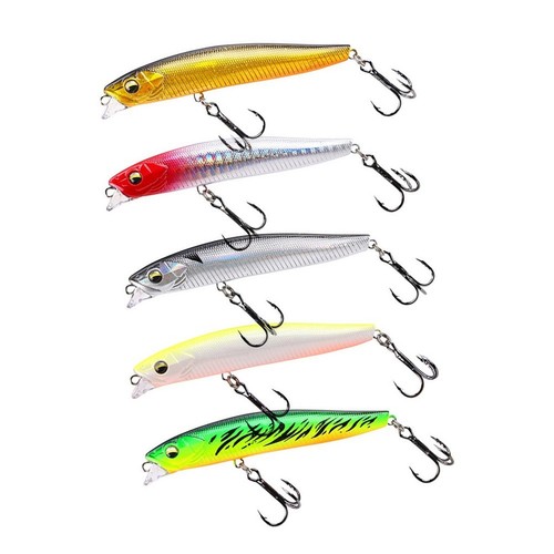 Lot De 5 Leurres De Pêche Vintage Rebel Minnow - Couleur Rare Rose Chrome