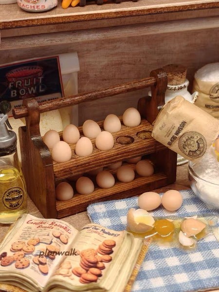 Casa de Muñecas Miniaturas Inacabado Cesta de Huevos Kit de 2 Juegos Escala 1/6 Lindo Mercado