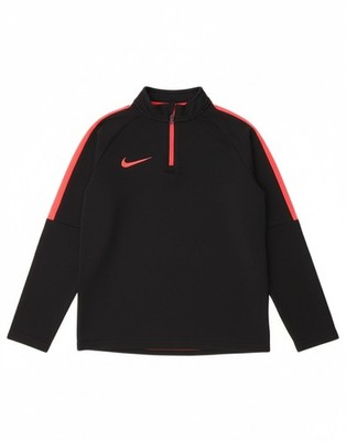 Nike Mädchen Reißverschluss Ausschnitt Oberteil Langarm 8-9 Jahre Small schwarz Colourblock BP06