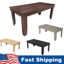 71" Farmhouse Dining Table for 6-8 People Wooden Kitchen Table w/ Sturdy Frame