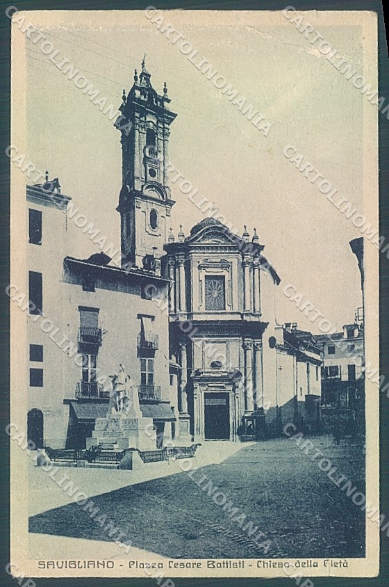 Cuneo Savigliano Chiesa della Pietà ABRASA cartolina JK2480