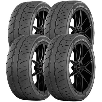 (QTY 4) 245/35R18 Yokohama Advan Neova AD09 92W XL Black Wall Tires