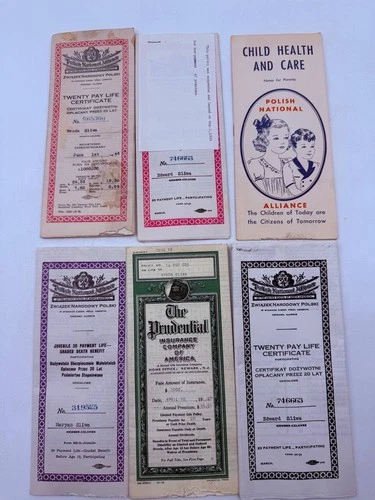 Vintage 1940s–1950s Life Insurance Certificates