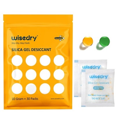 Silica Gel Beutel 10g 30er Pack Trockenmittel Feuchtigkeitsanzeige Lebensmittel