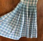 1950s Vintage Swing Fit Flare Dress Summer Blue Gingham Sleeveless — photo 4