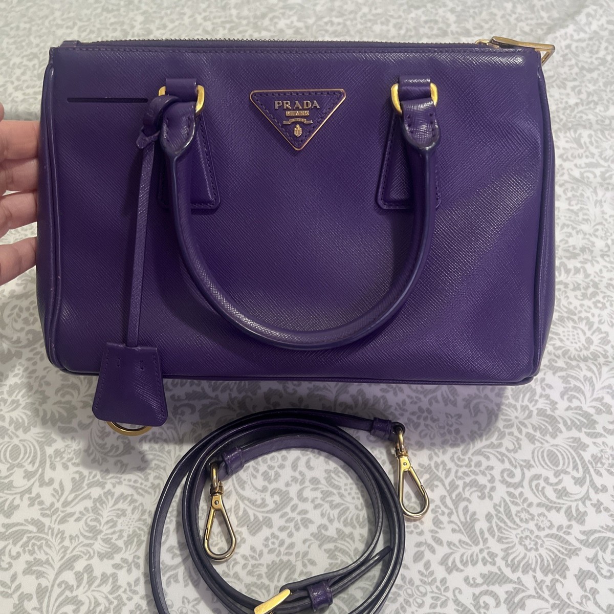 Prada Saffiano Galleria Double Zip Bag | eBay