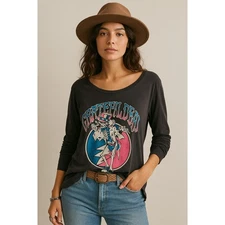 Junk Food Grateful Dead Graphic Long Sleeve Tee Vintage Band Top Made in USA