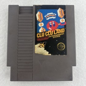 Clu Clu Land NES Nintendo 1985 5 Screw Cartridge Tested Working Black Box