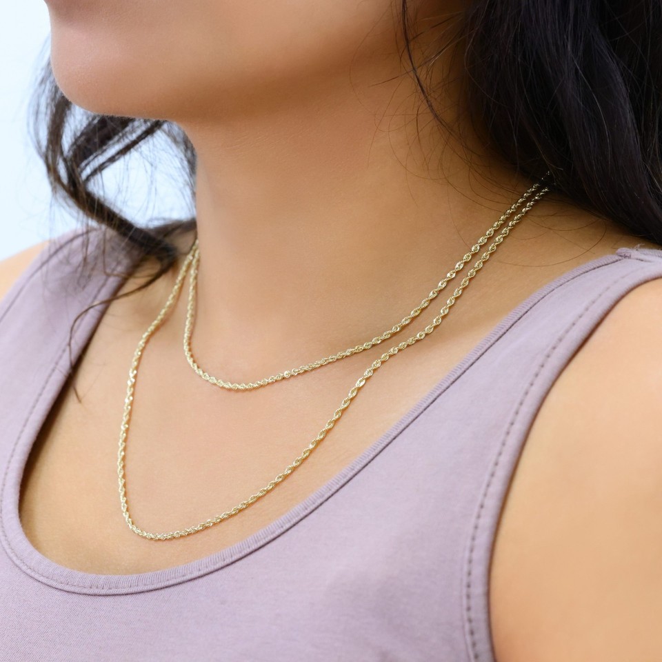 Collana A Catena Singapore In Oro Giallo Massiccio 10k - Oro Sottile E Lucido - Italia - Foto 3