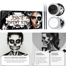 Halloween Facial and Body Paint Kit With Brush Cosplay Party Makeup Paint Kit