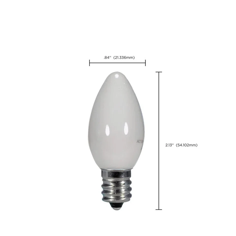 0.5 Watt LED - C7 - White - 2700K - Candelabra base - 120 Volt - Carded - 12-Pac - Image 4 of 4
