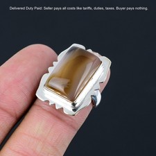 Valentines Sale 925 Silver Montana Agate Stone New Stackable Ring Jewelry Size 7