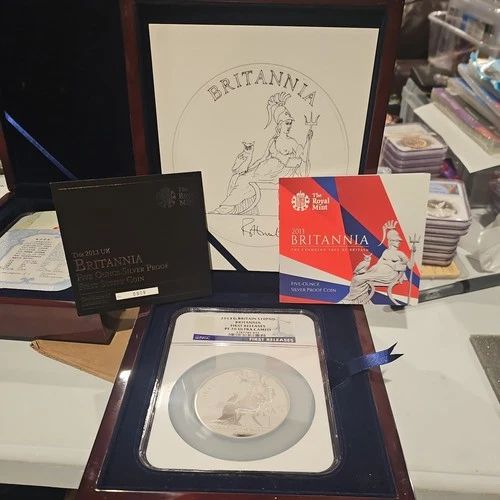 2013 Great Britain S10PND Britannia First Releases NGC PF70UCAM 5 Oz SILVER Coin