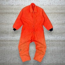 True Vintage 70s Snow Suit Mens XL Baggy Wide Leg Fit Neon Orange Coveralls