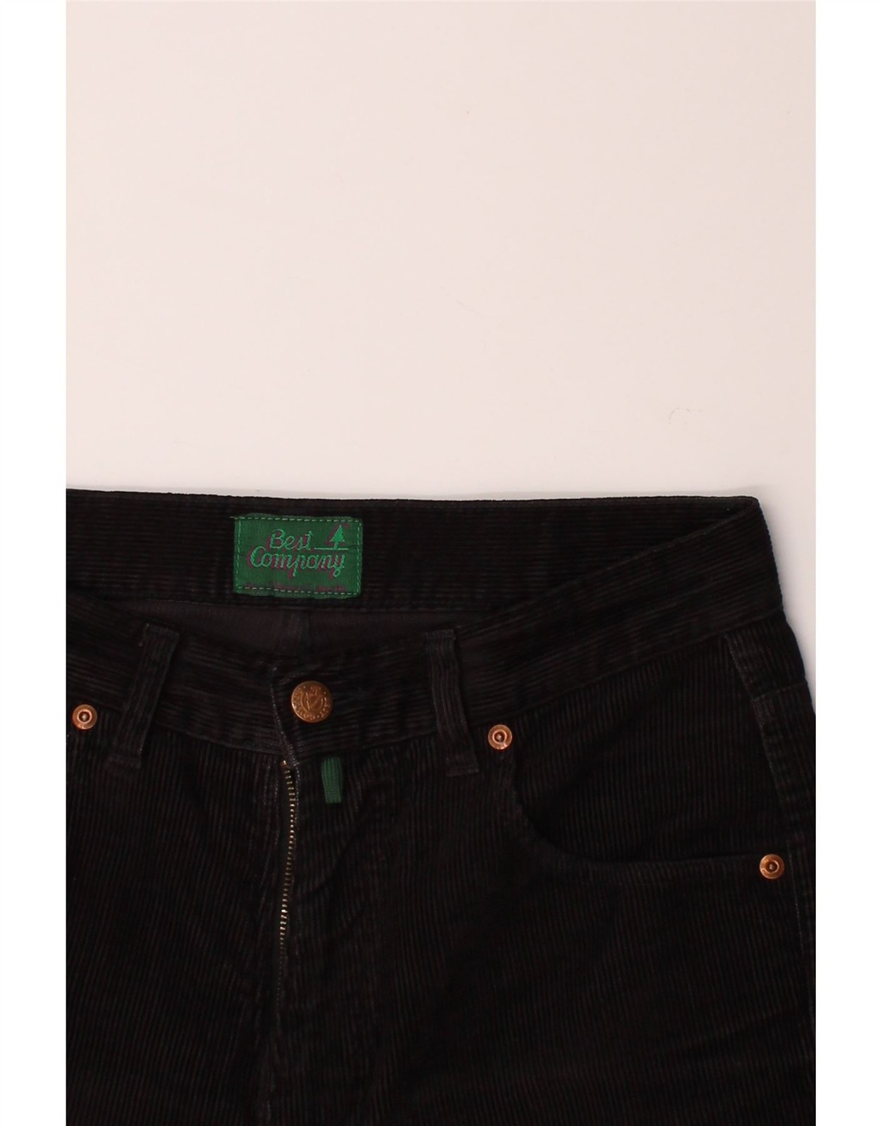 BEST COMPANY Mens Slim Corduroy Trousers W30 L29 Black Cotton DM18 image 4