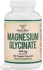 Double Wood Supplements Magnesium Glycinate 400mg | 180 Capsules | Sleep, 0.45 per thousand milligrams