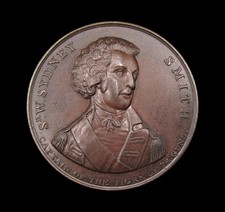 1799 ADMIRAL SIR WILLIAM SYDNEY SMITH SIEGE OF ACRE 38mm BRONZE MEDAL - BY WYON