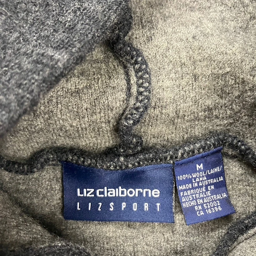 Chaqueta con Capucha Liz Claiborne Sport Mujer Gris 100% Lana Cremallera Talla M Foto 4 de 4