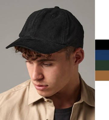 Beechfield Herren Retro Cord Cap Heritage Klemmverschluss Schweißband B682 NEU
