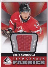 12/13 UD SP GAME USED BRETT CONNOLLY TEAM CANADA FABRICS JERSEY