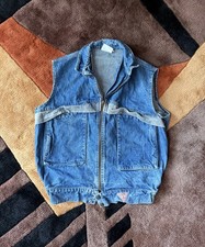 Vintage 80  s GUESS Georges Marciano Denim Vest Two Tone Size Small