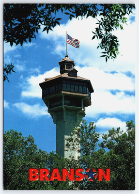 Branson Missouri Inspiration Tower Shephard Of The Hills Flag Photo Postcard