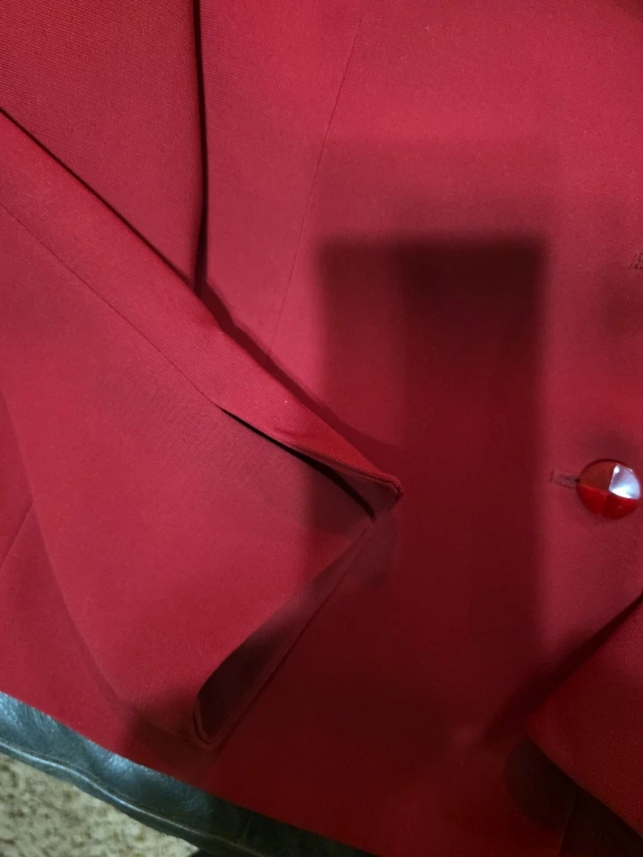 Traje chaqueta traje Suit Studio para mujer rojo rubí 100 % poliéster 1 pieza talla 12  Foto 4 de 4