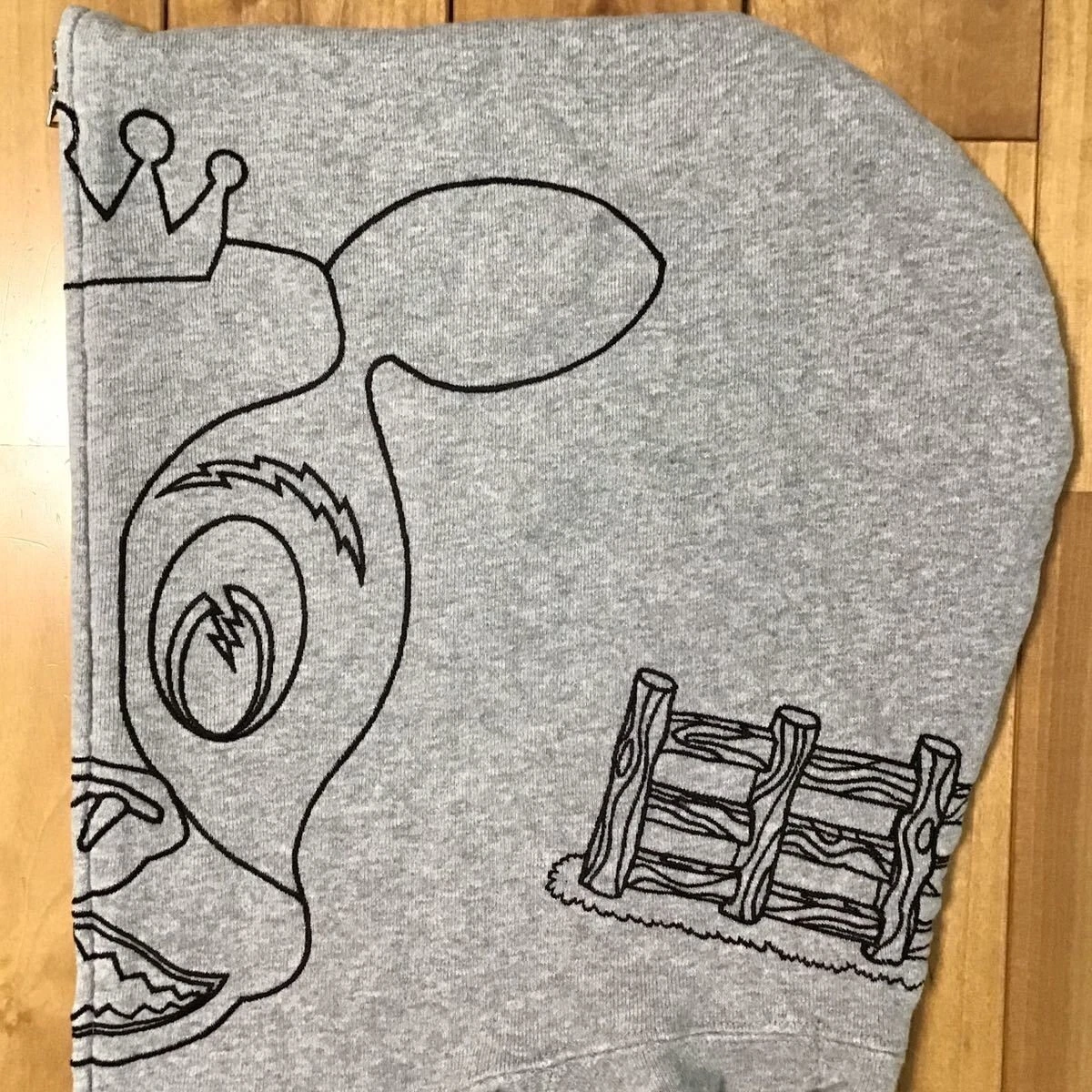 A BATHING APE (BAPE) Felpa con cappuccio BAPE Holstein full zip uomo M taglia A scimmia da bagno mucca grigio Mede in Giappone